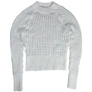 J. Crew Pointelle Crewneck Sweater in‎ White S BZ498